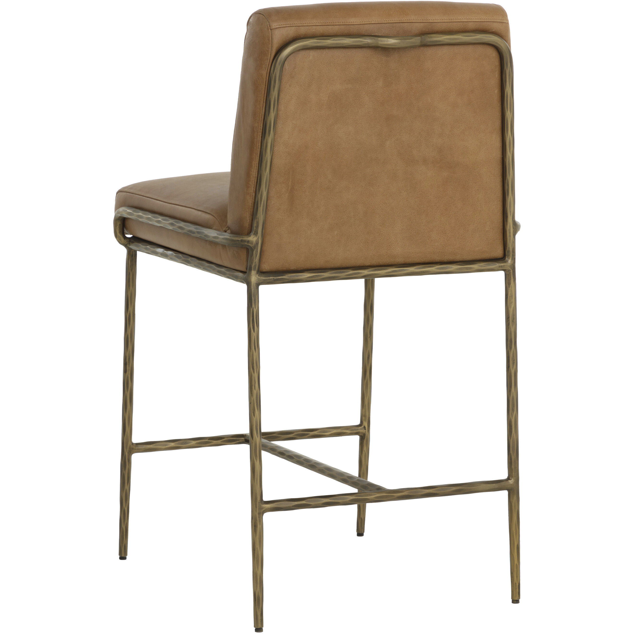 Lathan 38.25 inch Tan Leather Counter Stool
